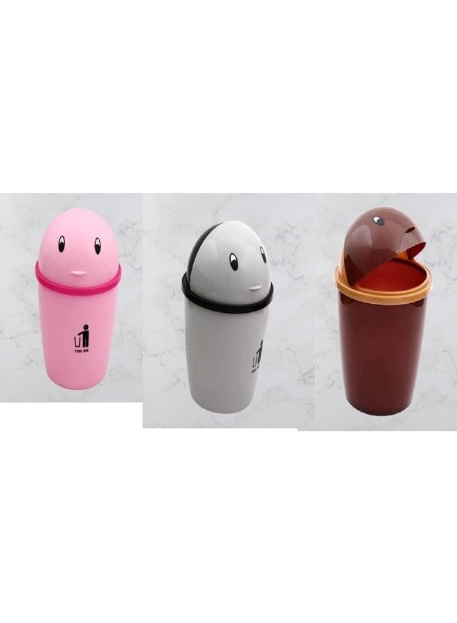 PUTHAK Plastic Small SwingLid Trash Bin, Multi-Use Dustbin For Study Table Office- Color May Vary (Pack Of 1) - Image 5